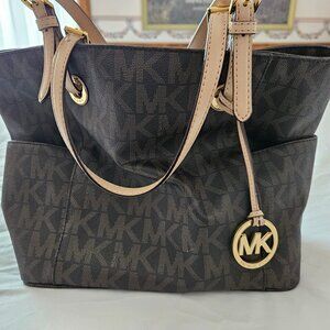 Michael Kors Multi Sectional Bag in Brown & Tan